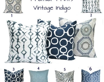 Indigo Blue Navy Gray White Pillow, Throw Pillow, Pillow, Home decor, Decorative Pillow, Accent Pillow, Navy pillow, Home decor