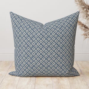 Stonewash blue Pillow covers , Dark blue Geometric Throw Pillow, Indian block print pillow covers, Accent Pillow, dark blue pillow