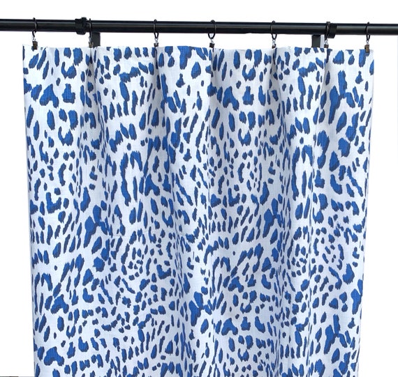Royal Blue Curtain Panels Animal Print 2 Hong Kong Royal Blue Curtain Panels Animal Print, Bright Blue Patterned Curtains