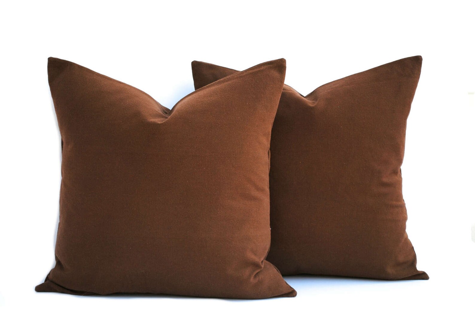 Two Dark Brown Pillow Covers Decorative Throw Pillow Etsy