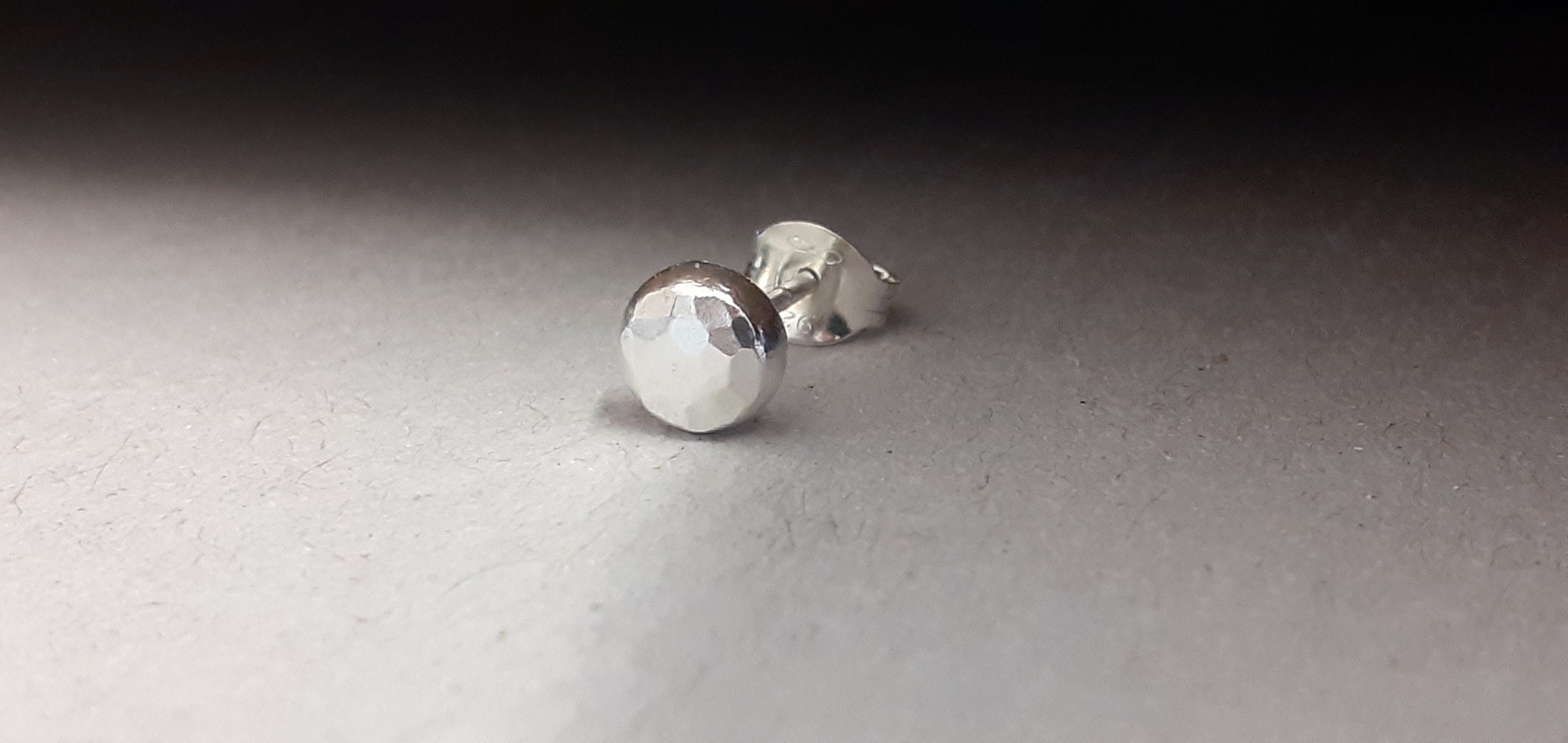 Silver Studs hammered silver stud earrings single or | Etsy