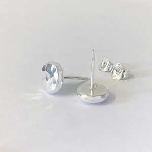 Recycled Handmade Sterling Silver Studs, stud earrings, hammered silver stud earrings, stud earrings, earrings, small silver earrings, studs image 6