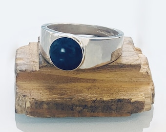 Recycled Sterling Silver Signet Sodalite Ring