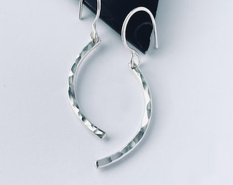 Recycled Sterling Silver ARC drop Earrings