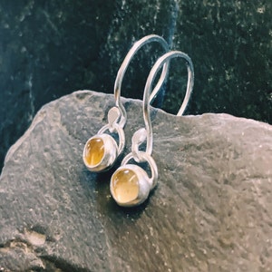 Sterling Silver Citrine Dangle Earrings: Handmade Gemstone Jewelry