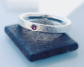Recycled Sterling Silver Ruby Ring, handmade ring, silver 925 ruby ring,ruby silver ring,sterling silver ruby ring,ruby sterling silver ring