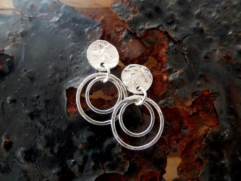Silver hoop earrings sterling silver 925 handmade in the UK