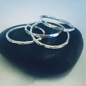 silver ring, silver rings, silver rings stacking, handmade ring, Recycled Sterling silver Stacking Rings Handmade, Hammered Silver Rings