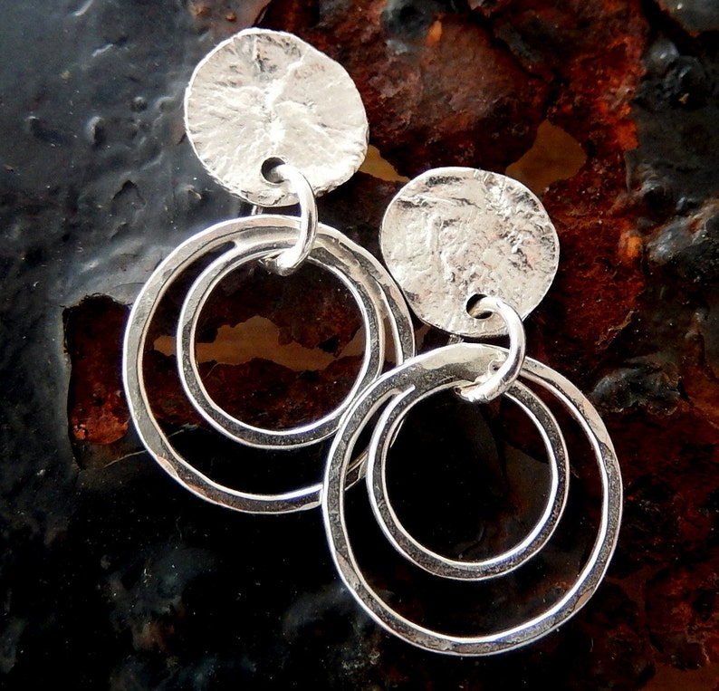 Silver Hoop Stud Earrings Silver Hoop Earrings Silver Stud Etsy UK