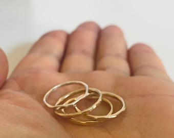 Massief 9 karaat gouden ring stapelbare ringen