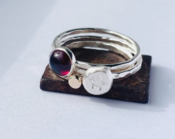 Recycled Sterling Silver stacking rings