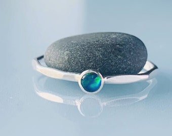 Recycled Sterling Silver Opal Ring, silver ring, silver ring 925, silver opal ring, silver925