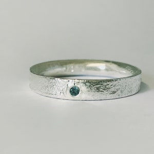 The Sterling Silver Contemporary London Blue Topaz Ring by Nyaki Punk Jewellery, Topaz silver ring, sterling silver ring