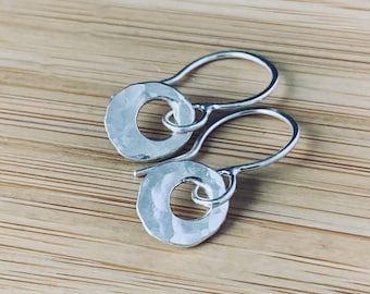 Recycled Sterling Silver Drop Earrings