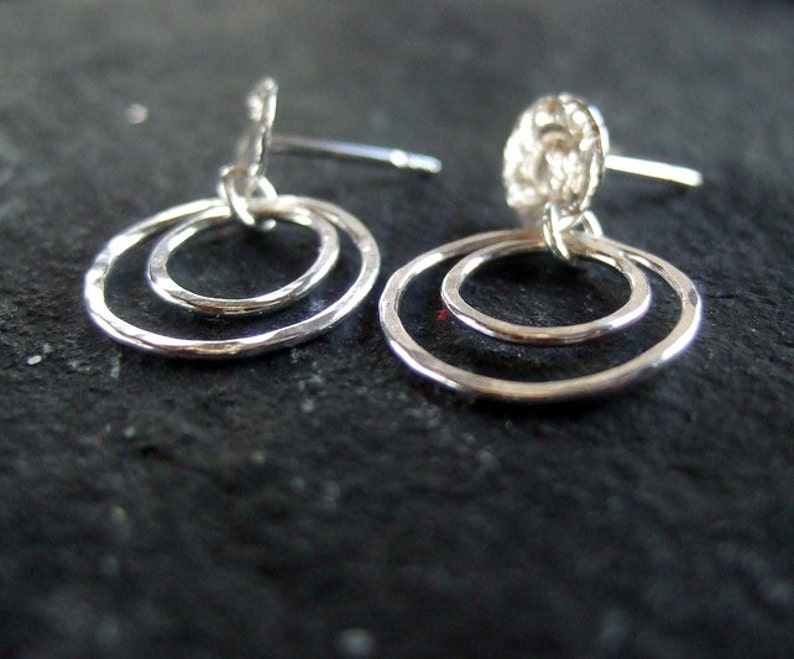 Silver Hoop Stud Earrings Silver Hoop Earrings Silver Stud Etsy UK