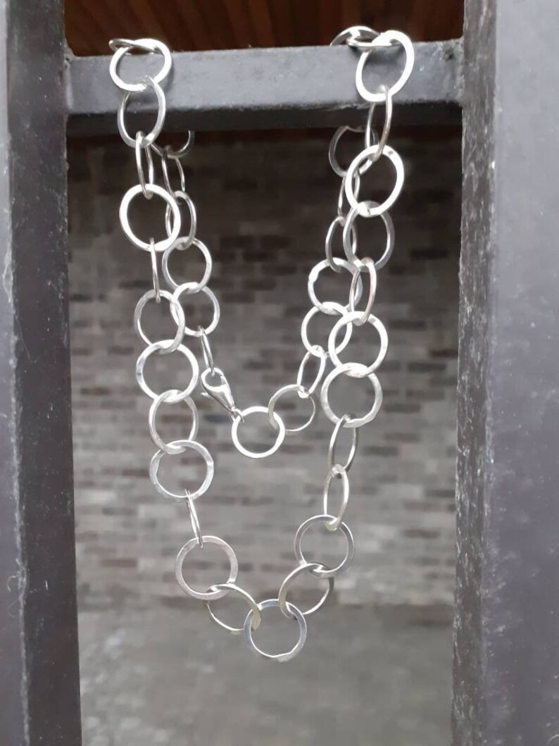 Silver hoop necklace hoop pendant handmade jewellery Etsy