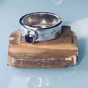 Recycled Sterling Silver Garnet ring