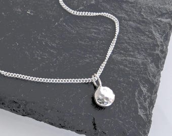 SILVER PEBBLE PENDANT Sterling silver pendant, Silver pebble pendant, Silver jewellery, small silver pendant, pebble pendant, handmade