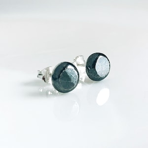SILVER STUD EARRINGS Recycled Handmade sterling  silver stud earrings, silver textured stud earrings, silver earrings, stud earring