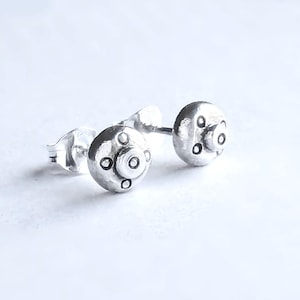 SILVER STUD EARRINGS Handmade Recycled Sterling Silver Stud Earrings