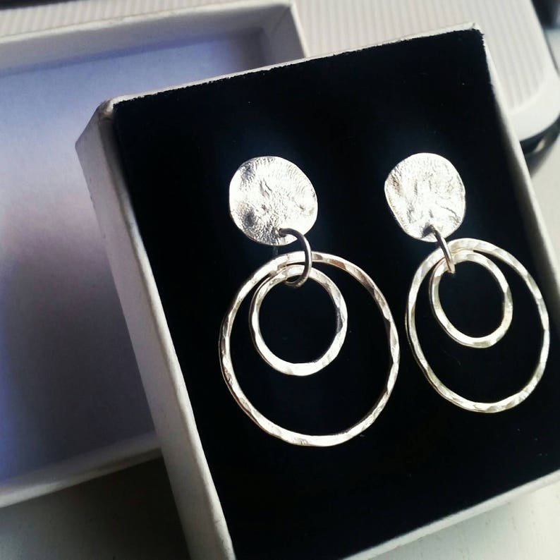 Silver Hoop Stud Earrings Silver Hoop Earrings Silver Stud Etsy UK