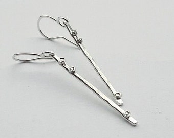 Sterling silver dangle earrings, Handmade silver drop earrings. handmade silver dangle earrings