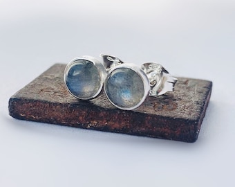 Sterling Silver Labradorite Stud Earrings, Small silver stud earrings, Labradorite 5 mm studs Sterling Silver, silver earrings, stud earring