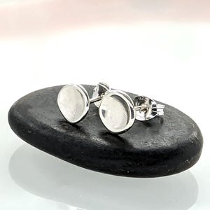 SILVER STUD EARRINGS Recycled Sterling Concave Stud Earrings by Nyaki Punk Jewellery