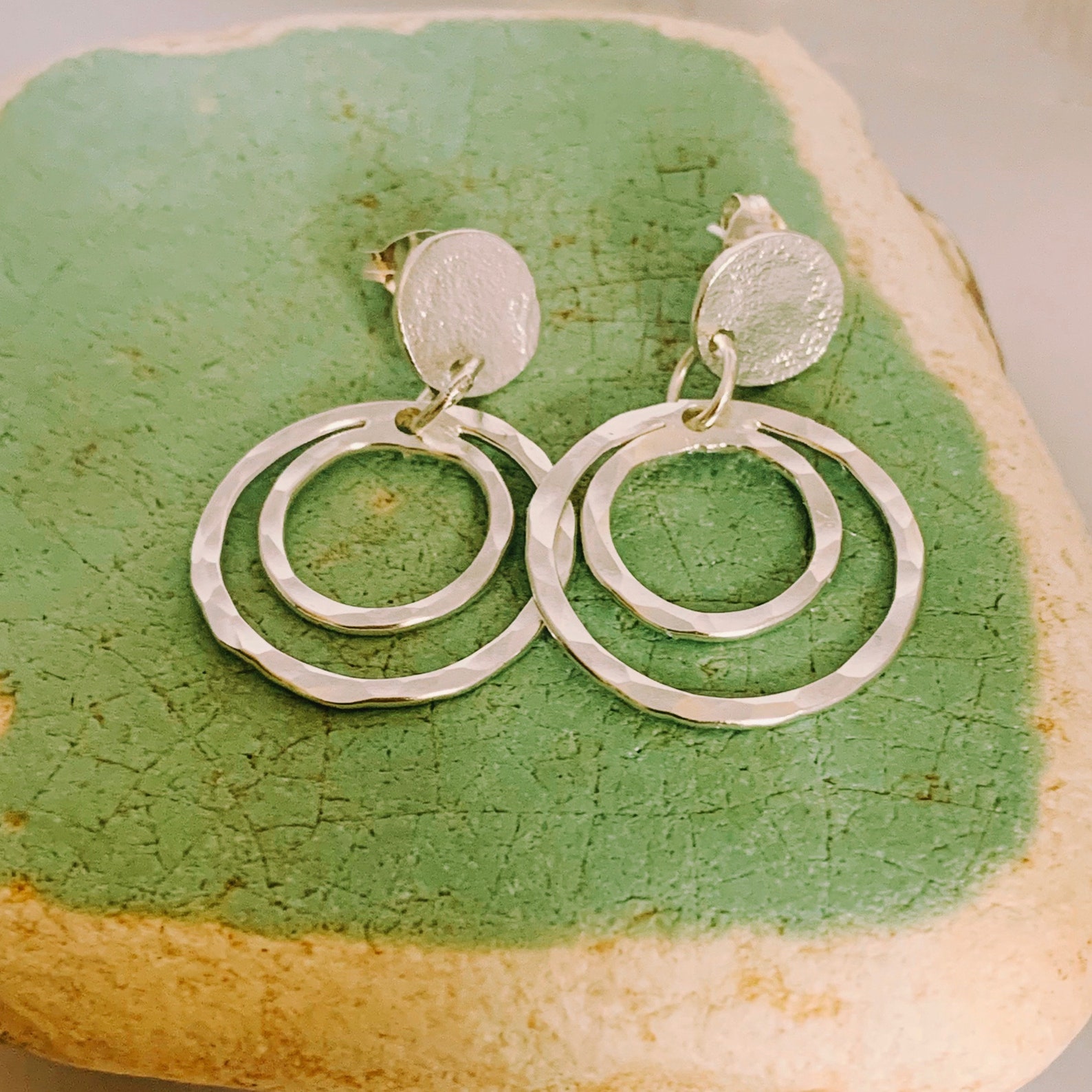 Silver Hoop Stud Earrings Silver Hoop Earrings Silver Stud Etsy