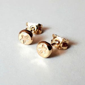 GOLD STUD EARRINGS Gold stud earring, star 5 mm stud earrings, gold handmade, gold earrings, star stud earrings, gold earrings, earrings