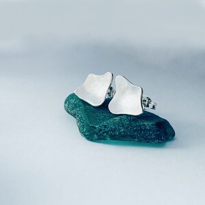 Recycled Sterling Silver Abstract Design Stud Earrings