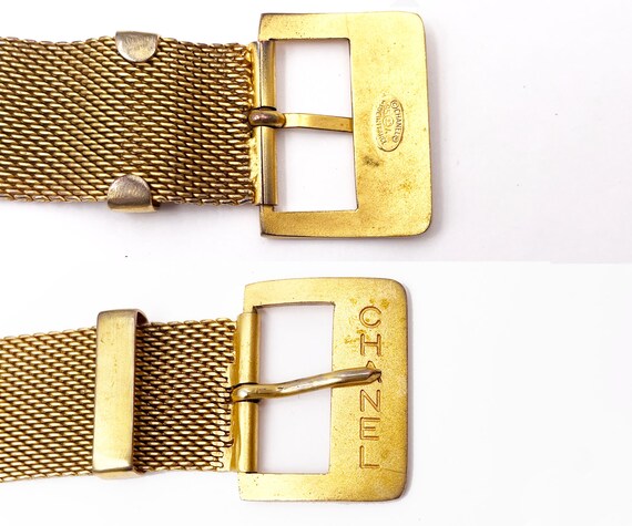 Chanel Rare Vintage Gold Plated CC Mesh Belt Brac… - image 4