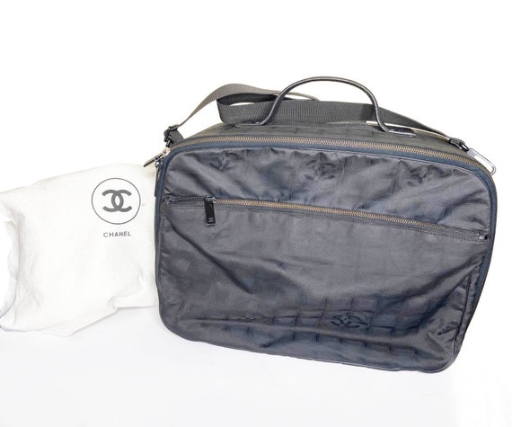 Chanel Vintage Fabric Travel Handcarry Case Shoul… - image 1