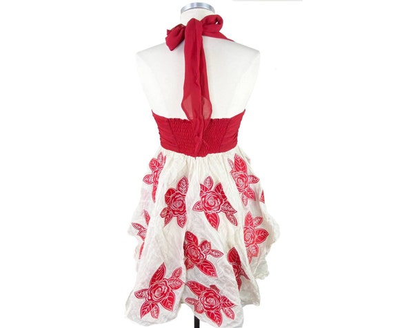 Alice + Olivia Red Flower Halter Sunday Dress - image 3