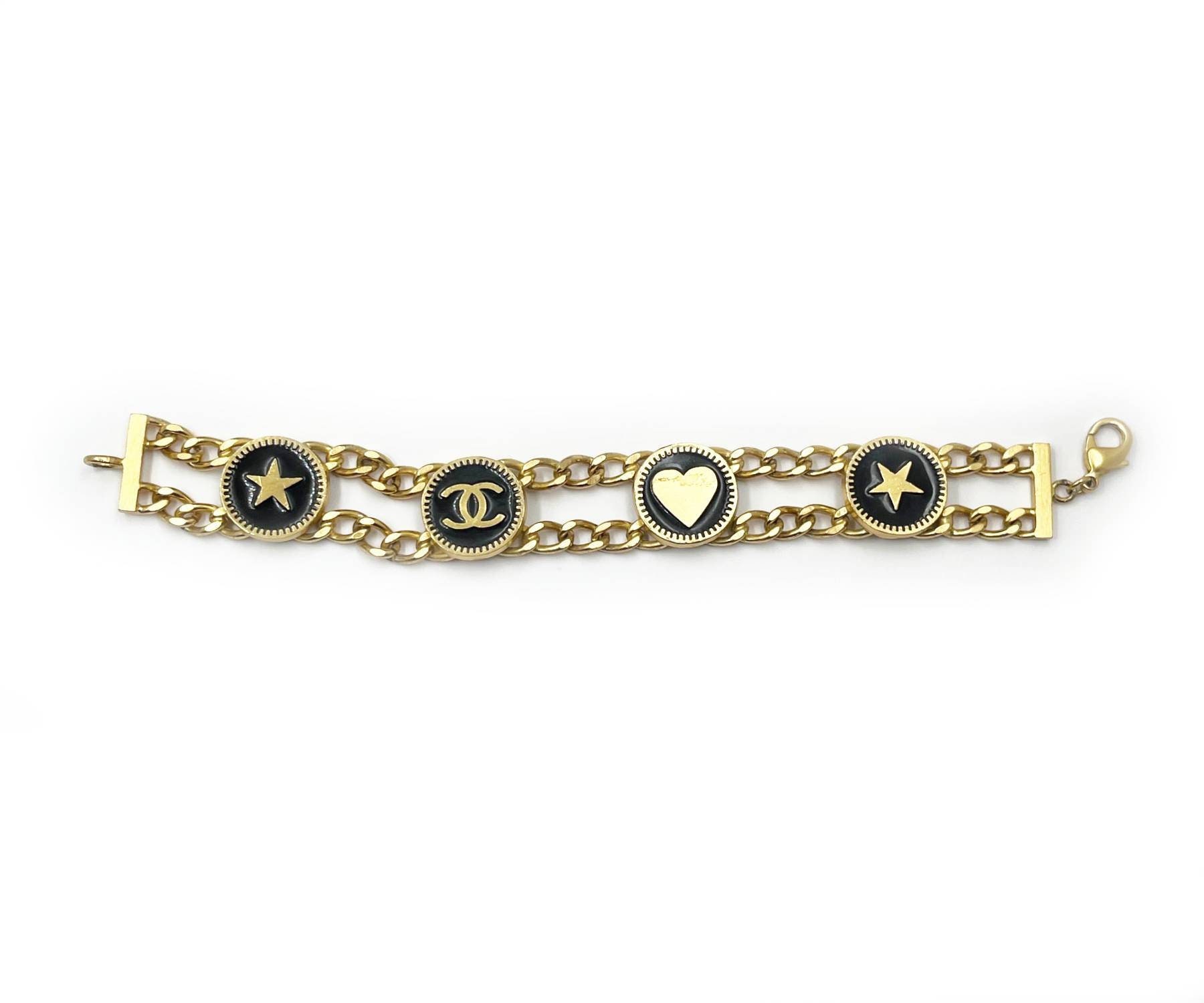 Chanel Chanel Coco Mark Earrings Rhinestone Cross Gold L21b Women's
