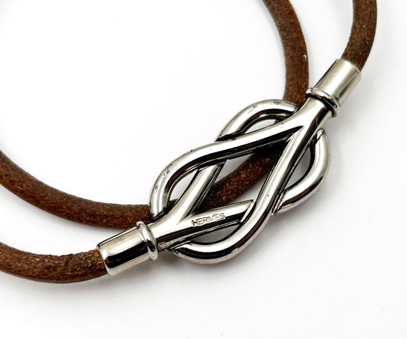 Hermes Palladium Plated Atame Knot Closure Bracel… - image 2