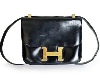 Hermes Rare Constance 35mm Gold Stripy H Black Orange Reversible Belt 90cm Hermes Rare Constance 35mm Gold Stripy H Black Orange  main image 3