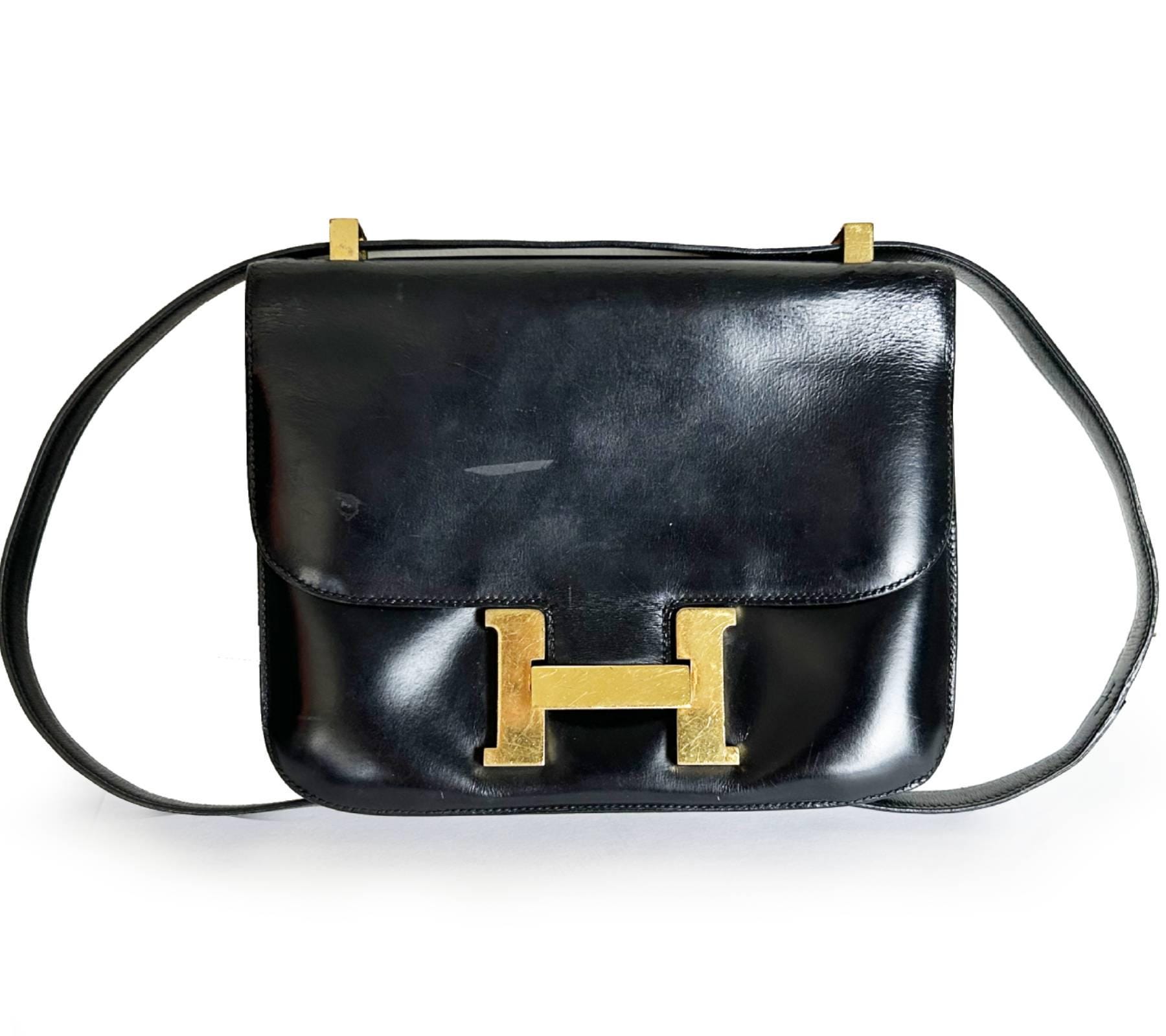 Hermes Vintage Gold Plated H Box Leather Constance 22 Bag - Etsy