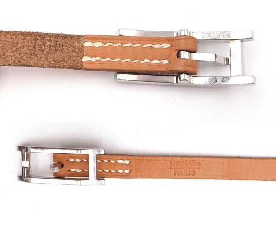 Hermes Palladium H Belt Leather Wrap Bracelet - Etsy display picture 1