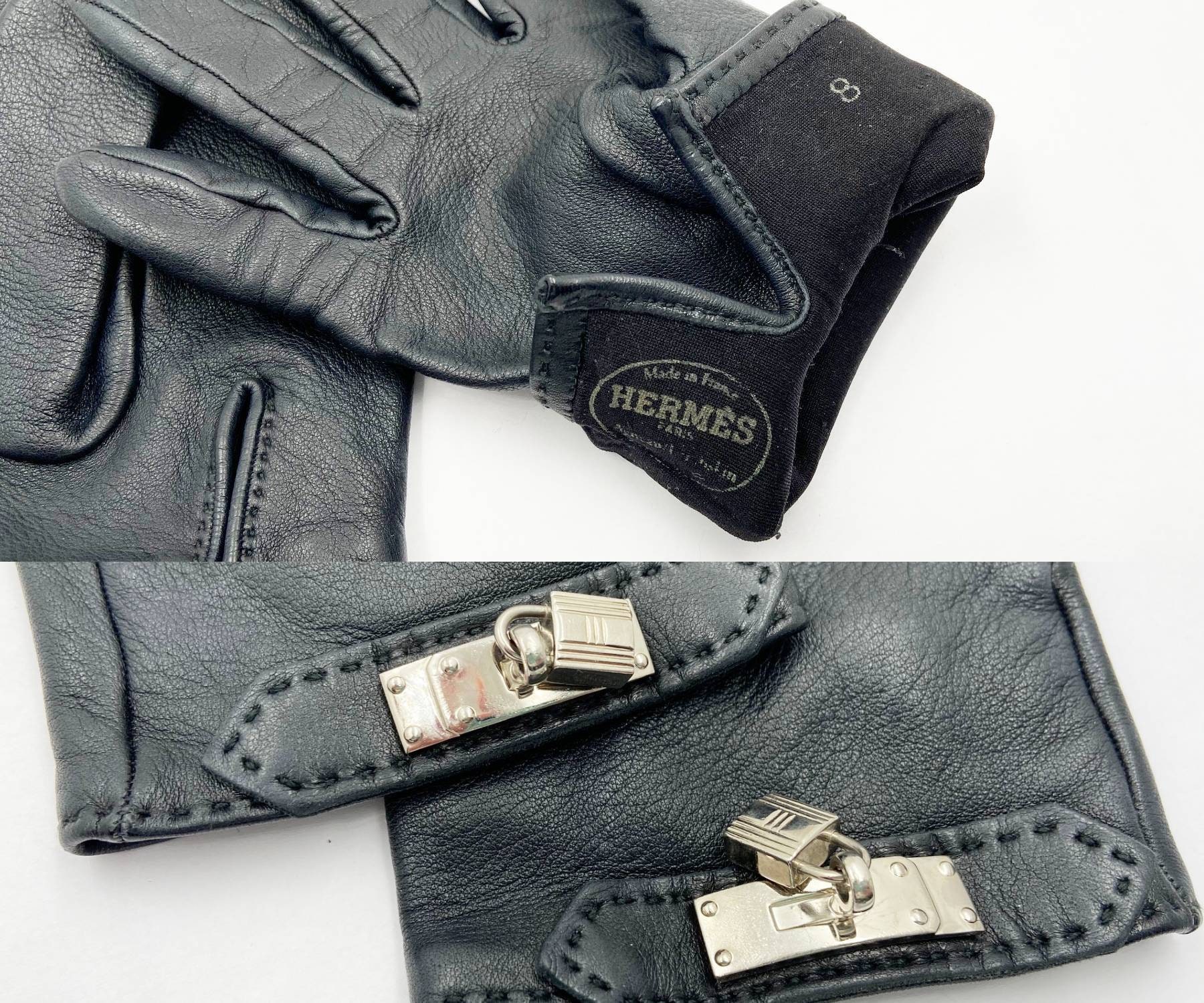 Hermes Black Soya Leather Gloves - Etsy