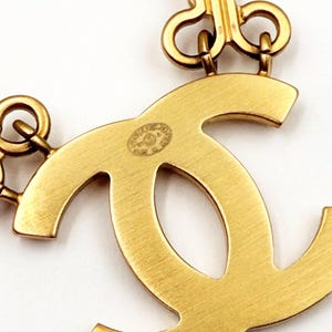 Chanel Vintage Gold CC Hook and Eye Large Double Brooch image 5