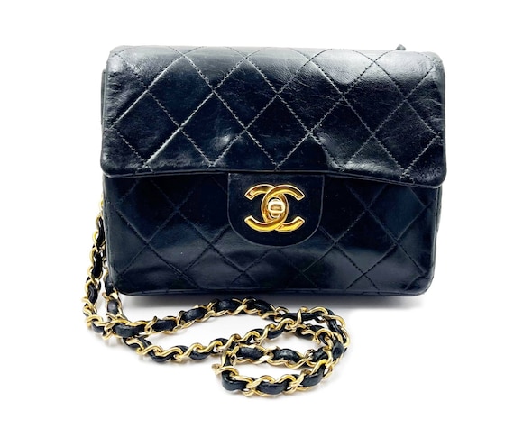 Chanel Vintage Classic Black Mini Timeless Crossb… - image 1