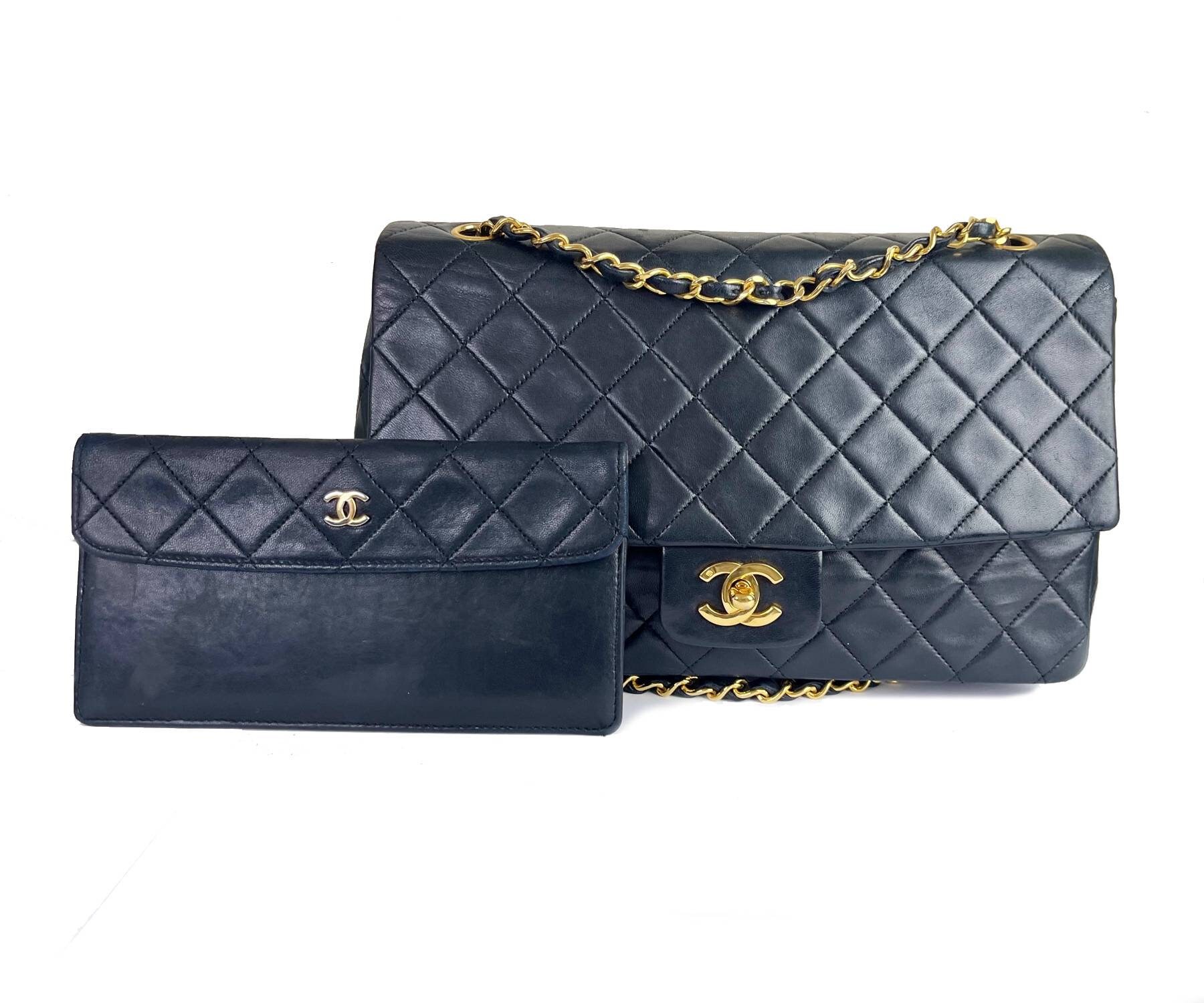 Chanel Mint Blue Velvet Double Flap Bag - Vintage Lux