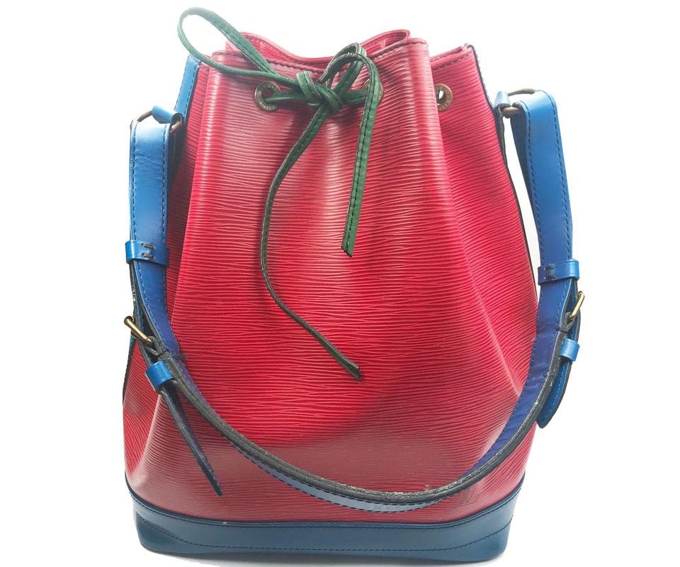 Louis Vuitton Red Blue Green Epi Leather GM Bucket Noe 