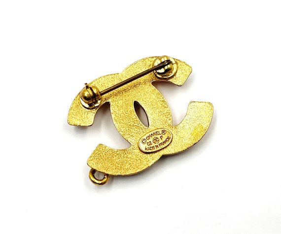 Chanel Vintage Gold Plated CC Pink Crystal Small Brooch - Etsy