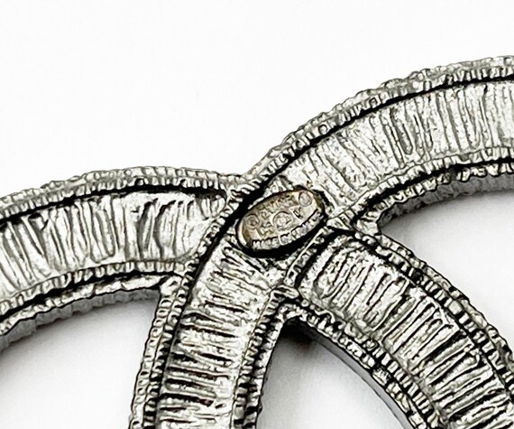 Chanel Grey Enamel CC Corner Crystals Large Brooch - Etsy