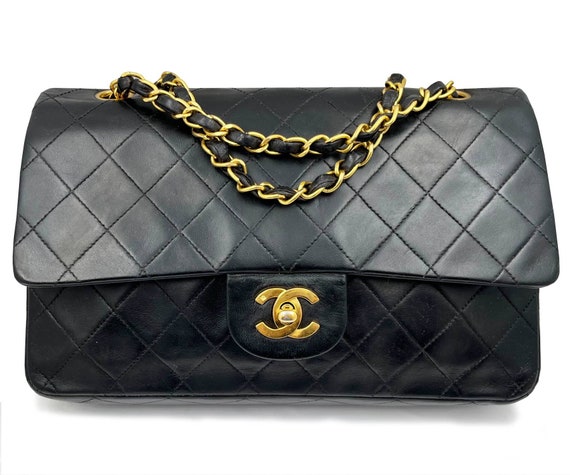 Authentic Chanel Black Vintage Classic Small Double Flap Bag 2.5