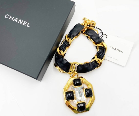 Chanel Rare Brand New Gold Plated CC Chunky Cryst… - image 2