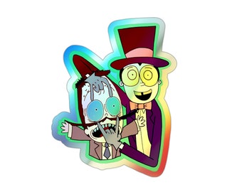 Jared and the Warden Superjail Sticker Retro Cartoon Network Art