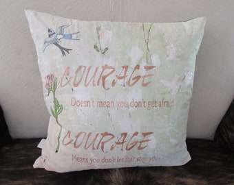 Handpainted pillow with script: P586